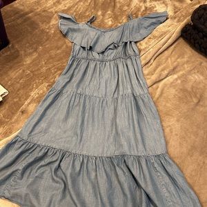 Chambray cold shoulder dress, Old Navy women’s size large